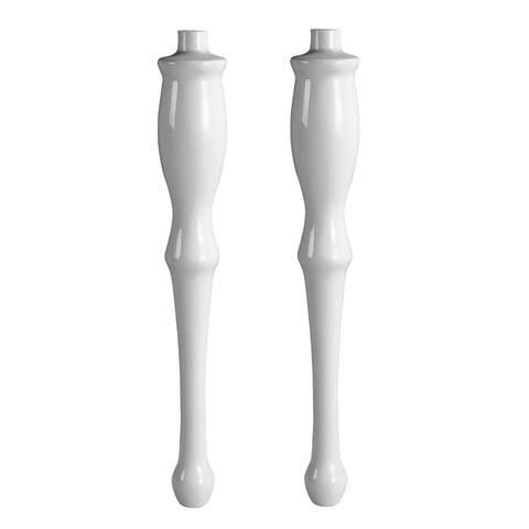 White Console Sink Spindle Legs 30-3/4 in Vitreous China Leg Pair for Console Sinks Renovators Supply