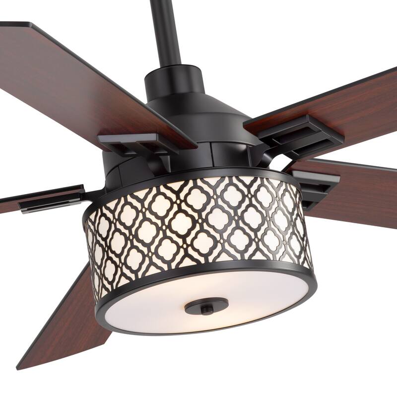 52" Reversible 5-Blade Caged Ceiling Fan with Light and Remote