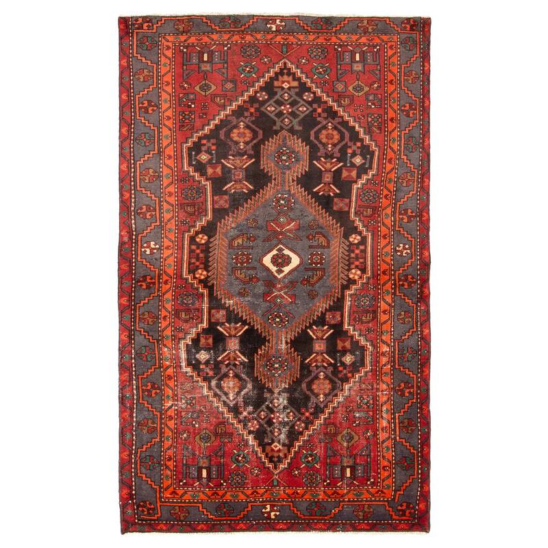 ECARPETGALLERY Hand-knotted Andelz Dark Brown Wool Rug - 4'2 x 7'0