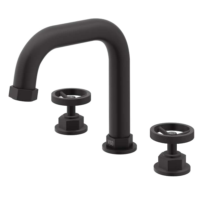 Vigo VG01305 Hart 1.2 GPM 8" H Double Handle Widespread Bathroom - Matte Black