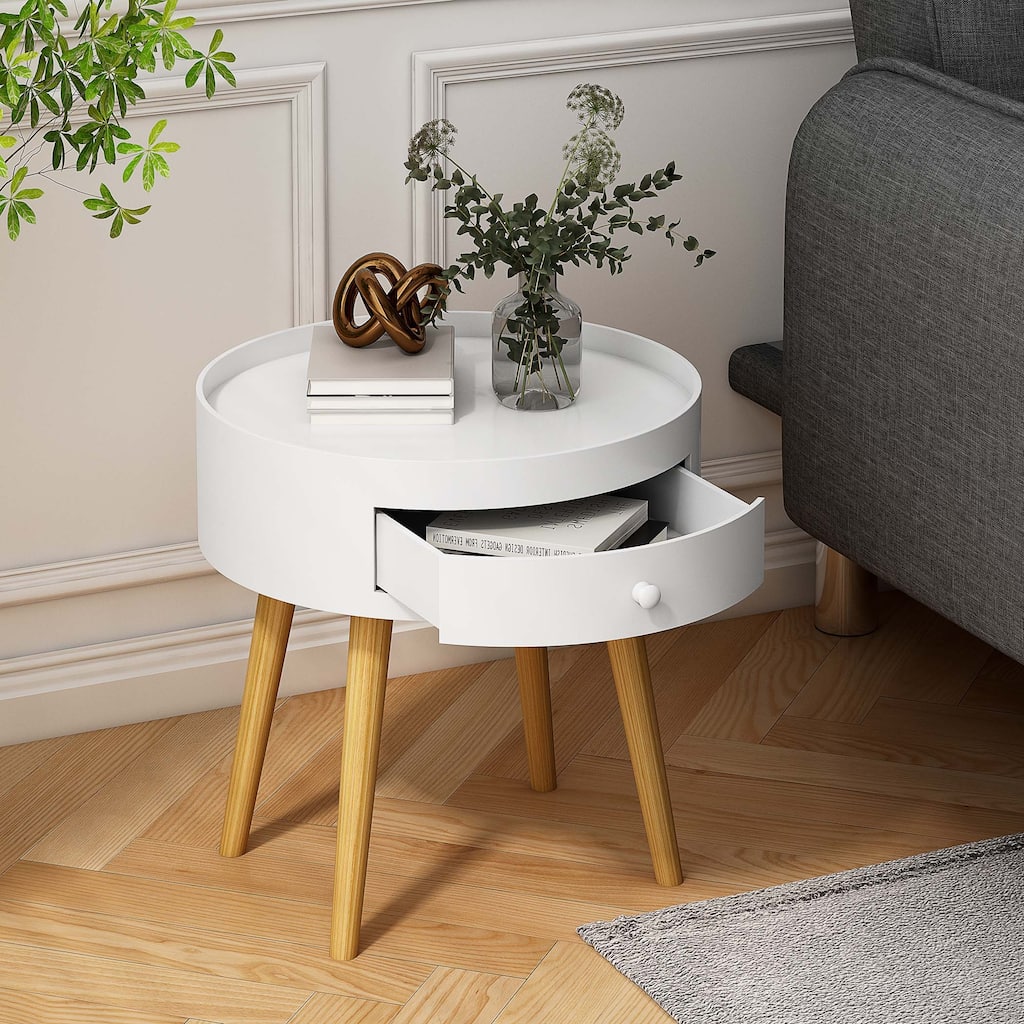 18"H Storage Drawer Bedside Table,Coffee Table