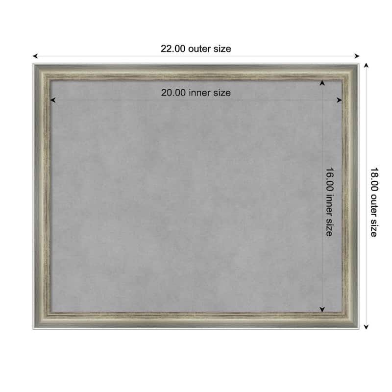 Amanti Art Salon Scoop Silver Framed Magnetic Board - Board Size 20x16