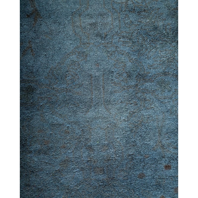 Overton Hand Knotted Wool Vintage Inspired Modern Contemporary Overdyed Gray Runner Rug - 2' 7" x 16' 4"