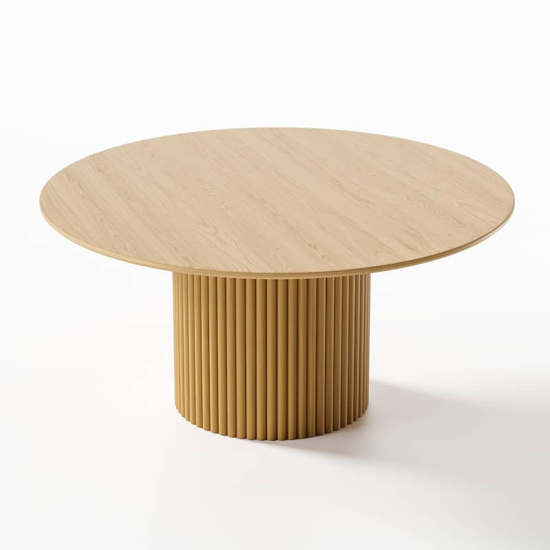 Wooakway Solid Wood 60'' Round Dining Table for 6 People Nordic style - 60*30