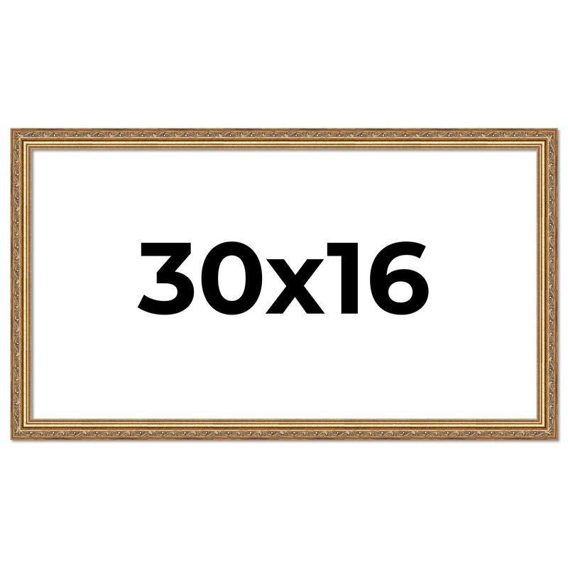 30x16 Frame Red Solid Wood Picture Frame Width 1.75 Inches | Interior Frame Depth 1 13/16 Inches