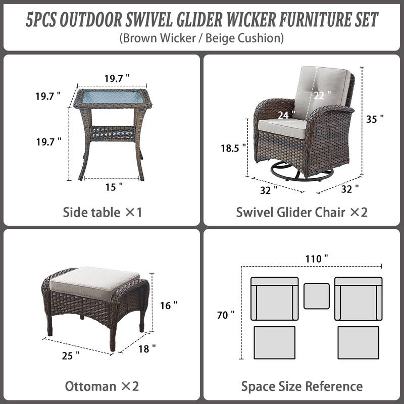 Gymojoy Premium Wicker Patio Furniture Set - Ultimate Comfort & Weather-Resistant Design