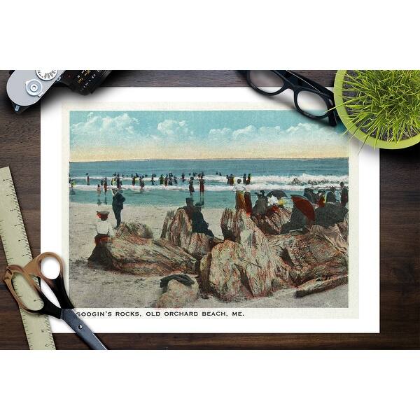 Old Orchard Beach Maine Googins Rocks Scene Art Print Multiple Sizes Available 9 X 12 Art Print