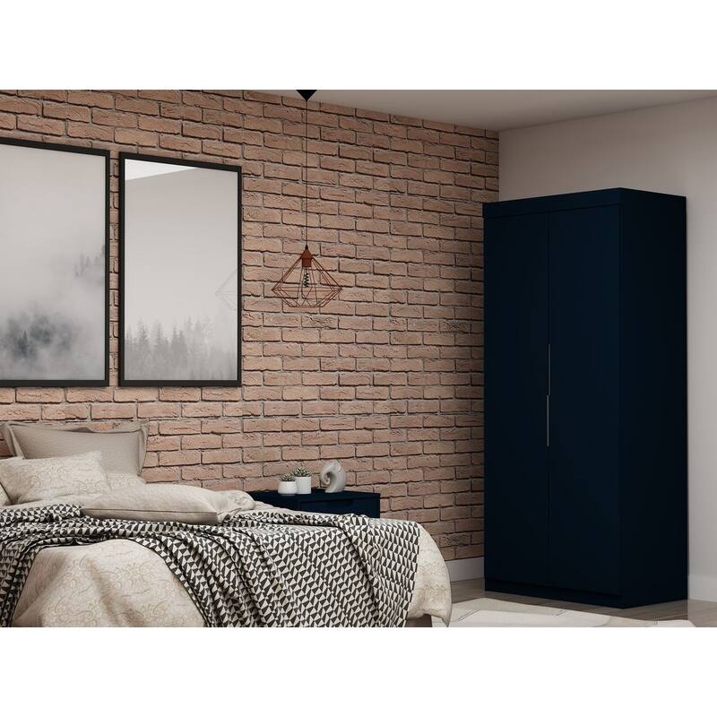 Mulberry 2.0 Sectional Modern Armoire Wardrobe Closet - Tatiana Midnight Blue