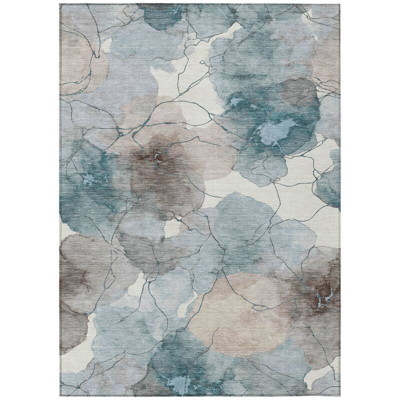 Machine Washable Indoor/ Outdoor Floral Mara Chantille Rug