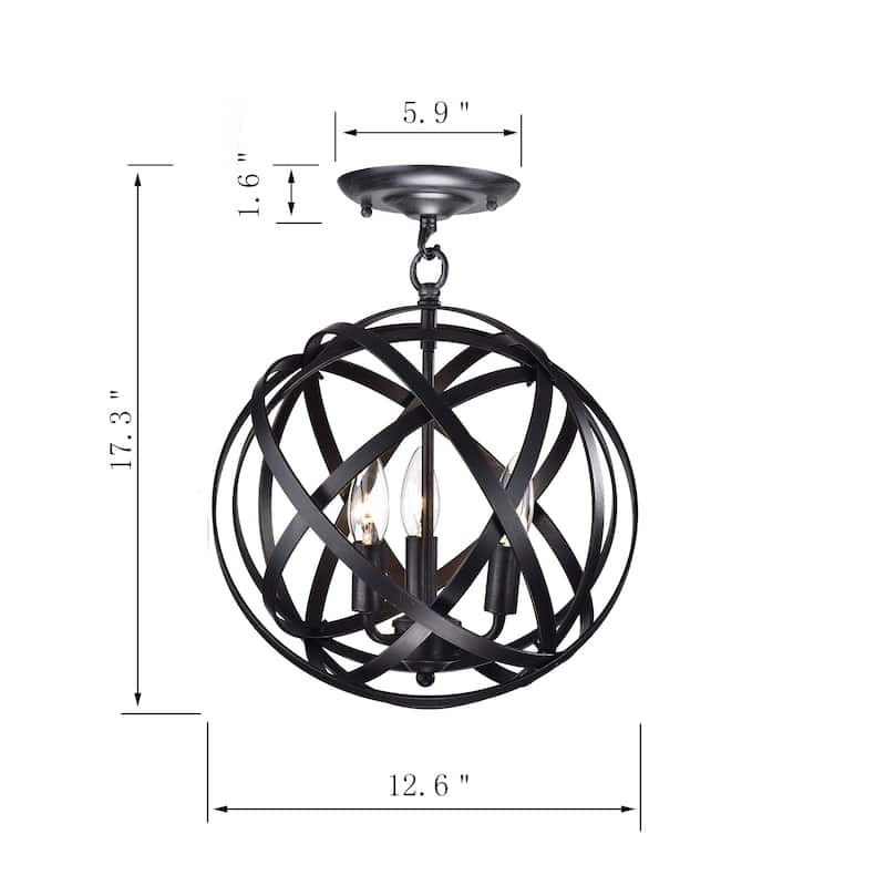 Eucryphia 3-Light Semi-Flush Mount