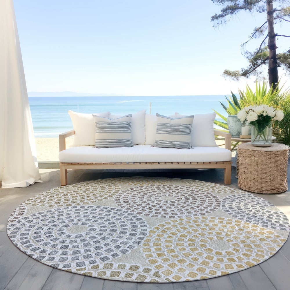 Machine Washable Indoor/ Outdoor Chantille Contemporary Rug