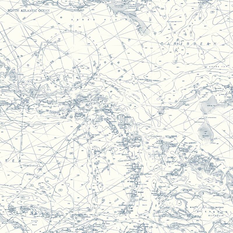Geffen, Charts Black Map, 33' L X 20.5 W, Wallpaper Roll