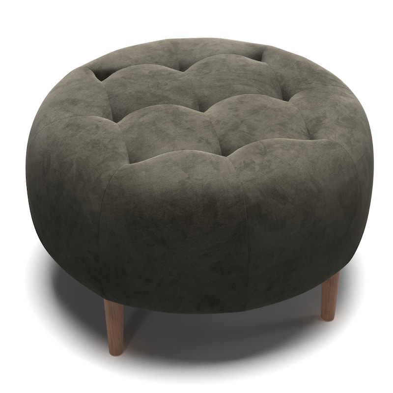 Bloomfield Round Performance Velvet Ottoman