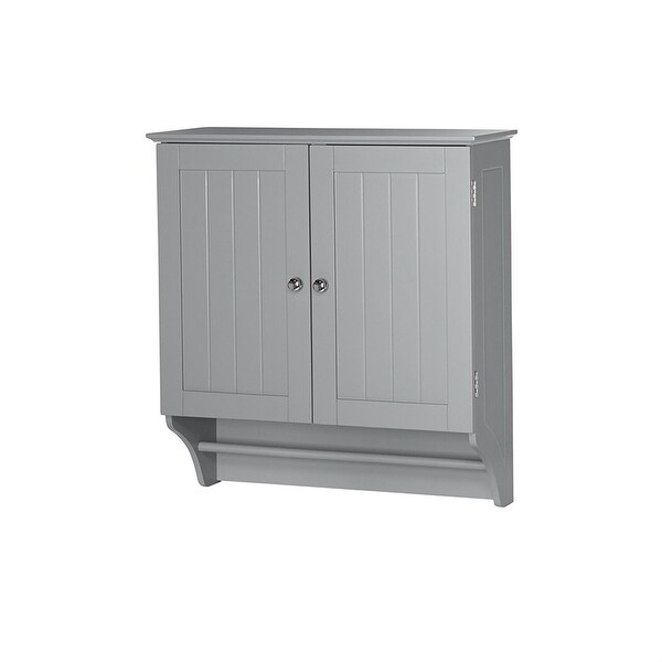 Shop Gray 2-Door Bathroom Wall Cabinet with Towel Bar - On ...