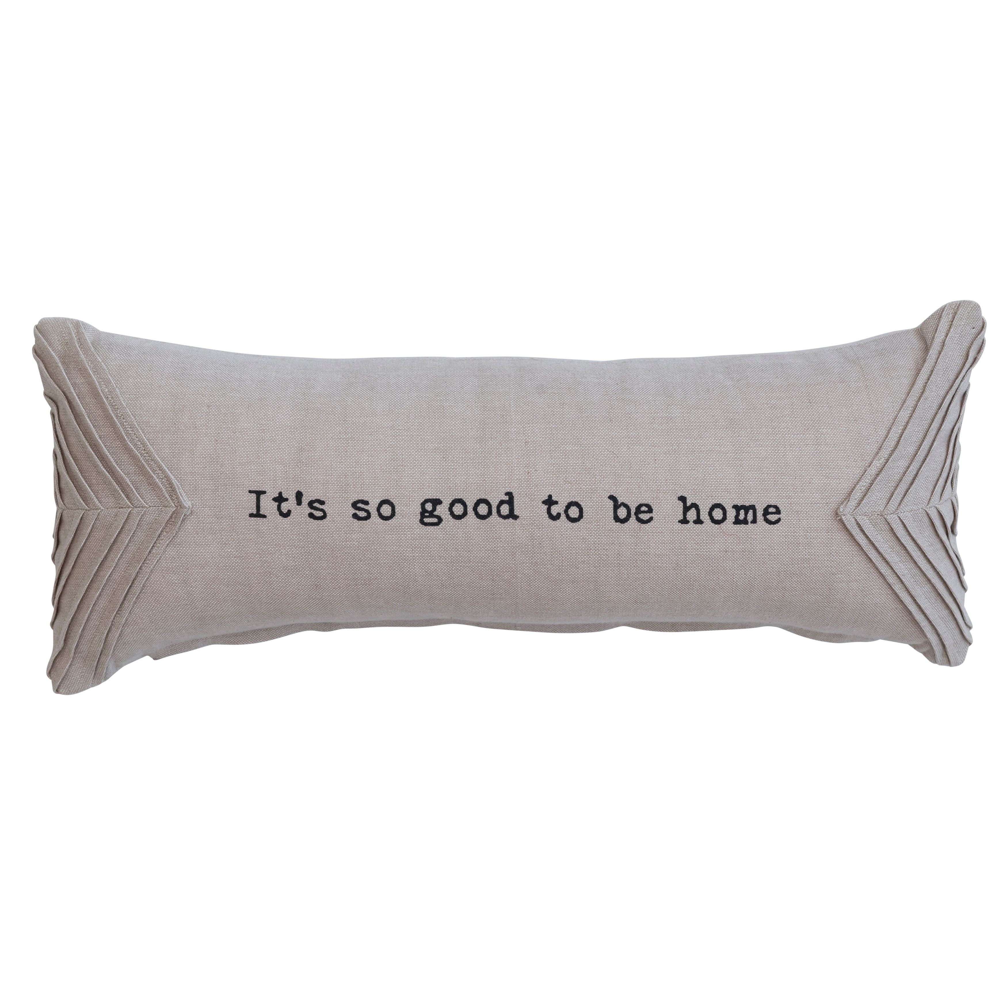Cotton Chambray Lumbar Pillow with Pleats and