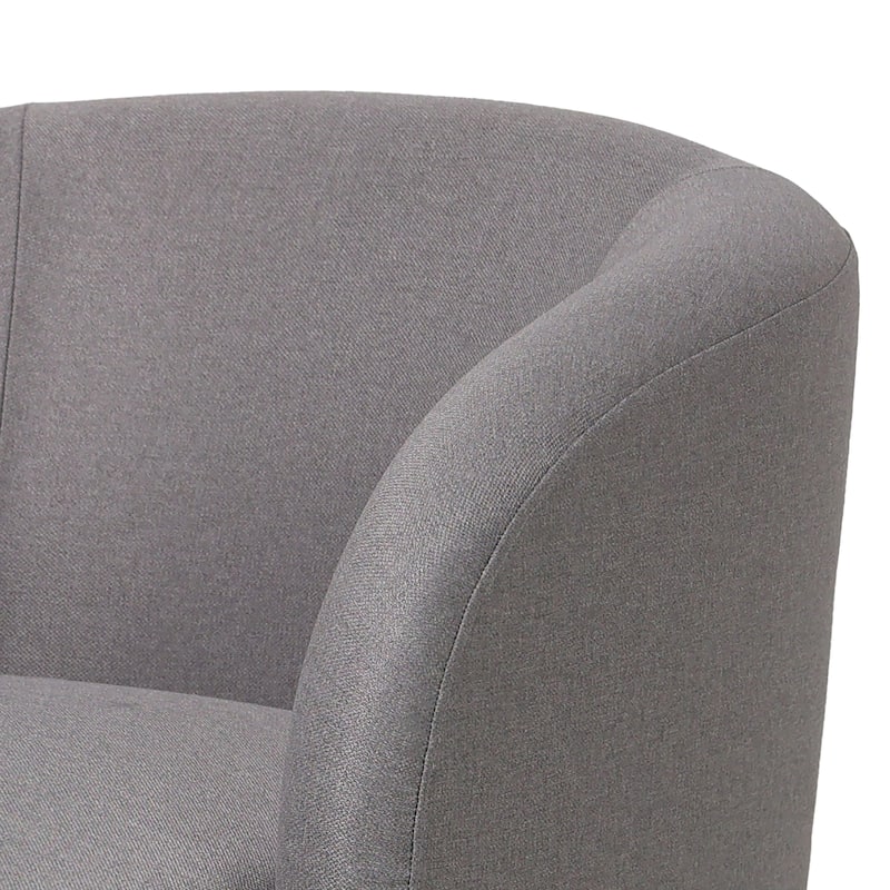Raze Modern Teddy Bouclé Swivel Accent Chair - Comfy Curved Barrel Armchair for Living Room, Bedroom, or Nursery