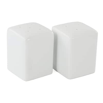 Porcelain 2.25 Inch Square Salt and Pepper Shaker Set