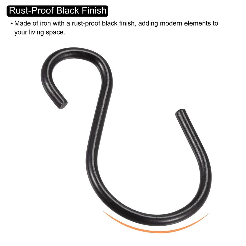 30pcs S Hanging Hooks 1.5 x 0.9 Inch S Shaped Hanger Black