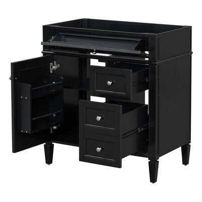 30" Bathroom Vanity without Top Sink, Modern Bathroom Storage Cabinet with 2 Drawers and a Tip-out Drawer