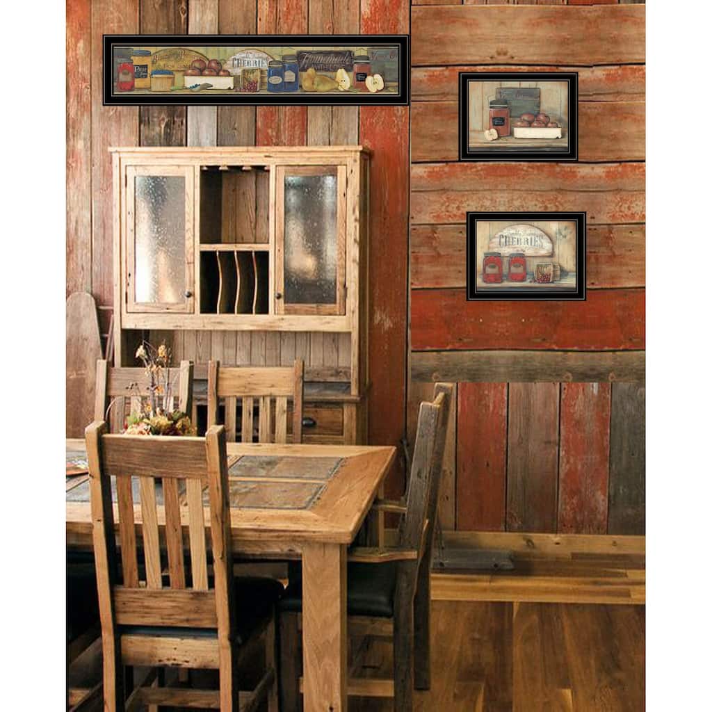 TrendyDecor4U Farmhouse "Country Kitchen" 3-Piece Vignette by Pam Britton - Earthtones