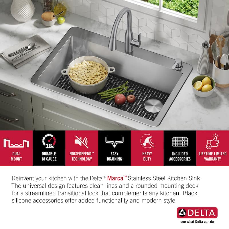 Delta 952138-T33S Marca 33" Undermount Single Basin Stainless Steel