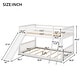 preview thumbnail 5 of 10, Full over Full Bunk Bed Wood Frame Guardrail Bed with Convertible Slide and Ladder, Compact Low Bunk Design