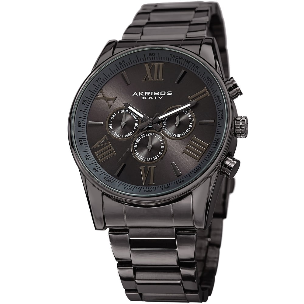 Akribos XXIV Men's Multifunction Tachymeter Stainless Steel Bracelet Watch