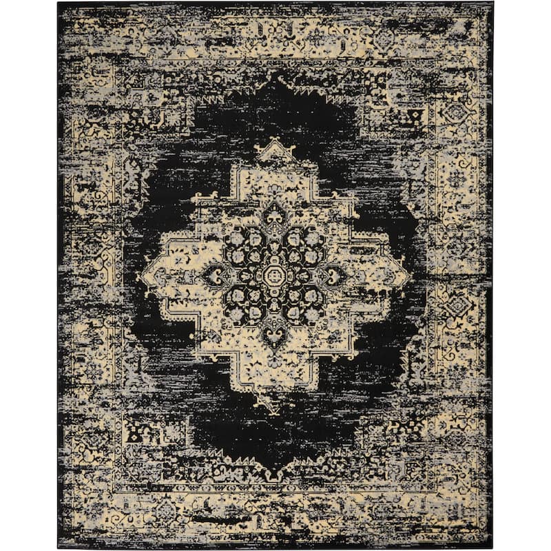 Nourison Grafix Distressed Vintage Medallion Area Rug