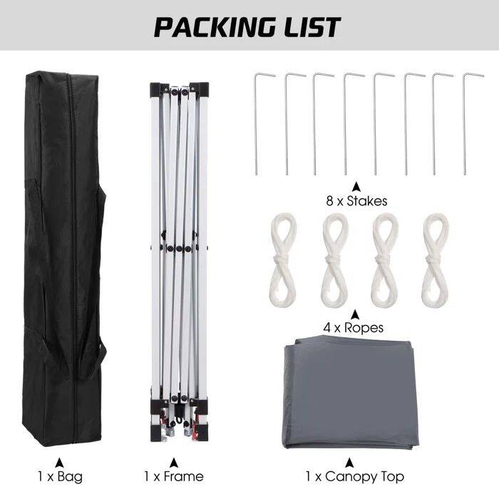Vrakae 10'x 10' Outdoor Pop Up Canopy Tent with Carry Bag - N/A