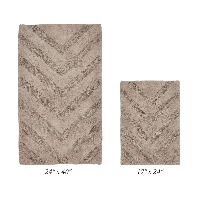 Better Trends Bathroom Rug Set 100% Cotton Tufted Water Absorbent Bath Rug for Shower, Sink Mats Machine Wash Hugo Collection