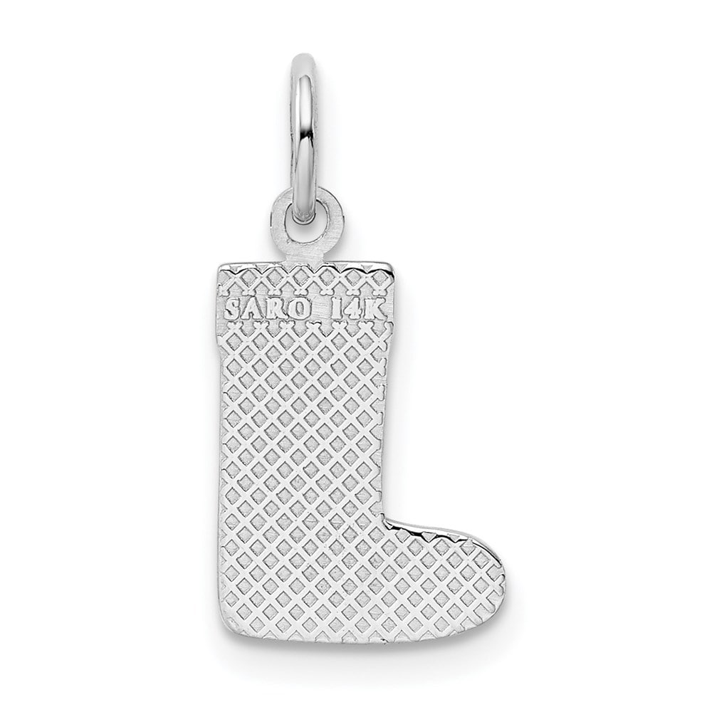 0.79 in x 0.39 in 14K White Gold Christmas Stocking Charm Pendant 