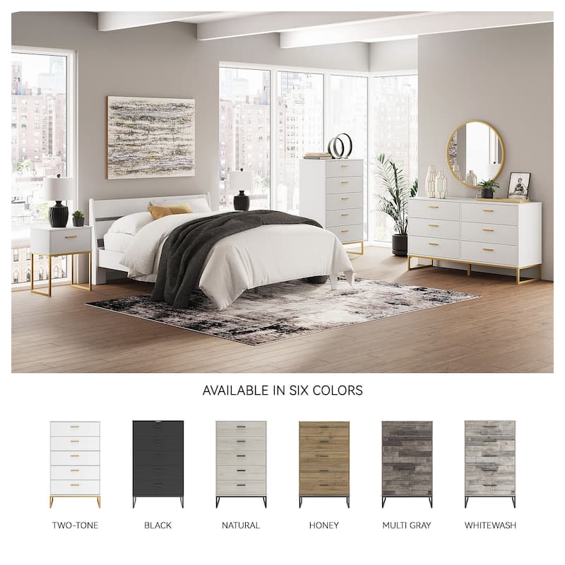 Signature Design by Ashley Socalle White/Gold Chest of Drawers