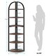 preview thumbnail 7 of 12, 6 Tier Corner Shelf, Tall Corner Bookshelf, Freestanding Display Book Shelf