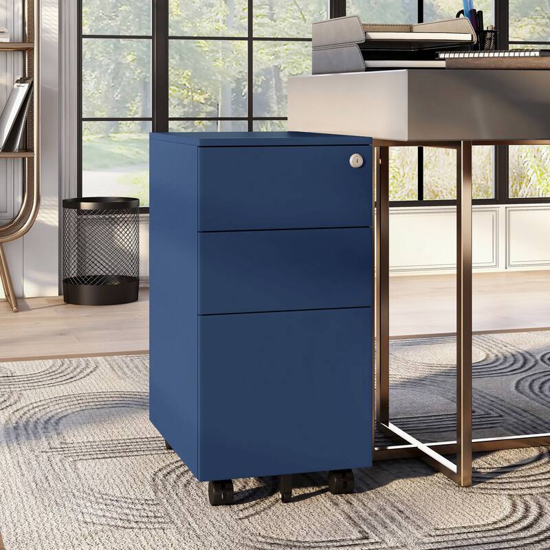 Owen Urban Metal Matte Lockable 3-Drawer Mobile File Cabinet by Furniture of America