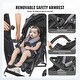 preview thumbnail 19 of 69, Carbon Steel Lightweight Stroller with Canopy, Recline and Foldable Frame - 30.71” L x 19.69” W x 40.94” H