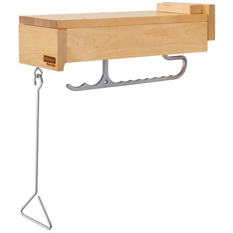 Rev-A-Shelf Glideware 14 Inch Pull Out Valet Hanger with Push/Pull Bar - Natural Maple
