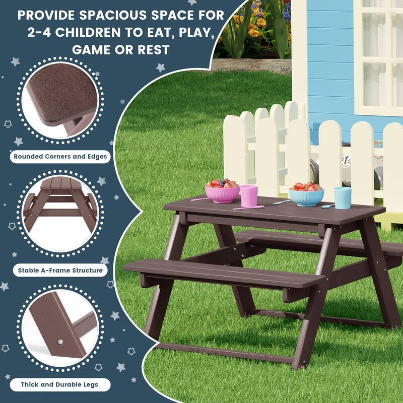 Laguna Kids Outdoor Poly Picnic Table