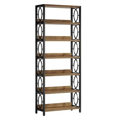 Industrial 6-Tier Bookshelf Open Storage Unit Display Srand for Home