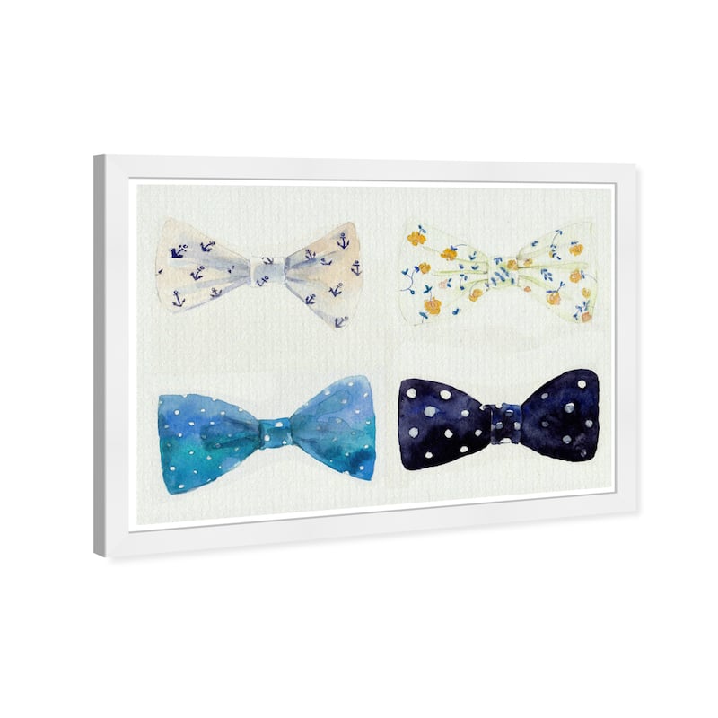Wynwood Studio Prints Fashion and Glam Blue Knots White and Dark Blue Modern & Contemporary Wall Art Canvas Print