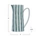 preview thumbnail 3 of 1, Hand-Painted Stoneware Pitcher with Stripes - 7.1"L x 4.4"W x 9.0"H