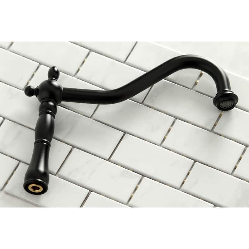 Heritage Bridge Kitchen Faucet with Brass Sprayer