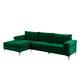 Velvet Upholstered L-Shape Sectional Sofa