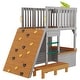 preview thumbnail 2 of 4, Kids Playhouse Outdoor,Wooden Play House Play set-Sturdy,Realistic Design with lookout post,telescope and climb ramp
