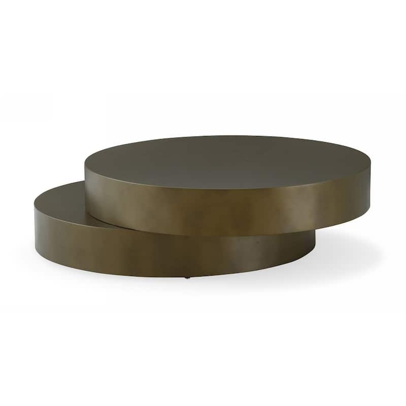 Modrest Grayson Glam Brushed Bronze Metallic Coffee Table