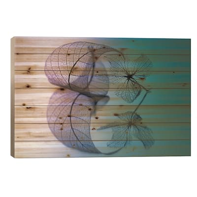 Story Of Leaf And Flower Print On Wood by Shihya Kowatari - Multi-Color
