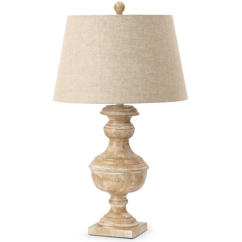 Lux Lighting Cream Distressed Classic Table Lamps, USB Charging Port (Set of 2) 3-Way Switch