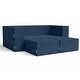 preview thumbnail 32 of 114, Jaxx Zipline Convertible Queen-size Sleeper Loveseat and Ottoman Set Indigo