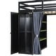 preview thumbnail 44 of 64, Wood Full Size Loft Bed with Blackout Curtains and RGB Lights, Gaming Loft Bed with Desk & Shelves