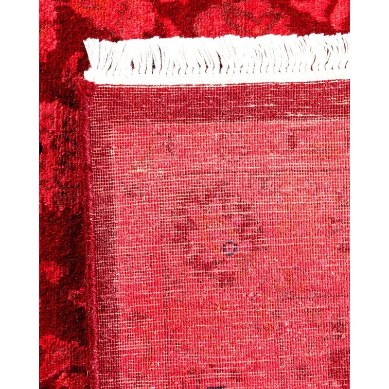 Overton Hand Knotted Wool Vintage Inspired Modern Contemporary Overdyed Red Area Rug - 3' 1" x 5' 4"
