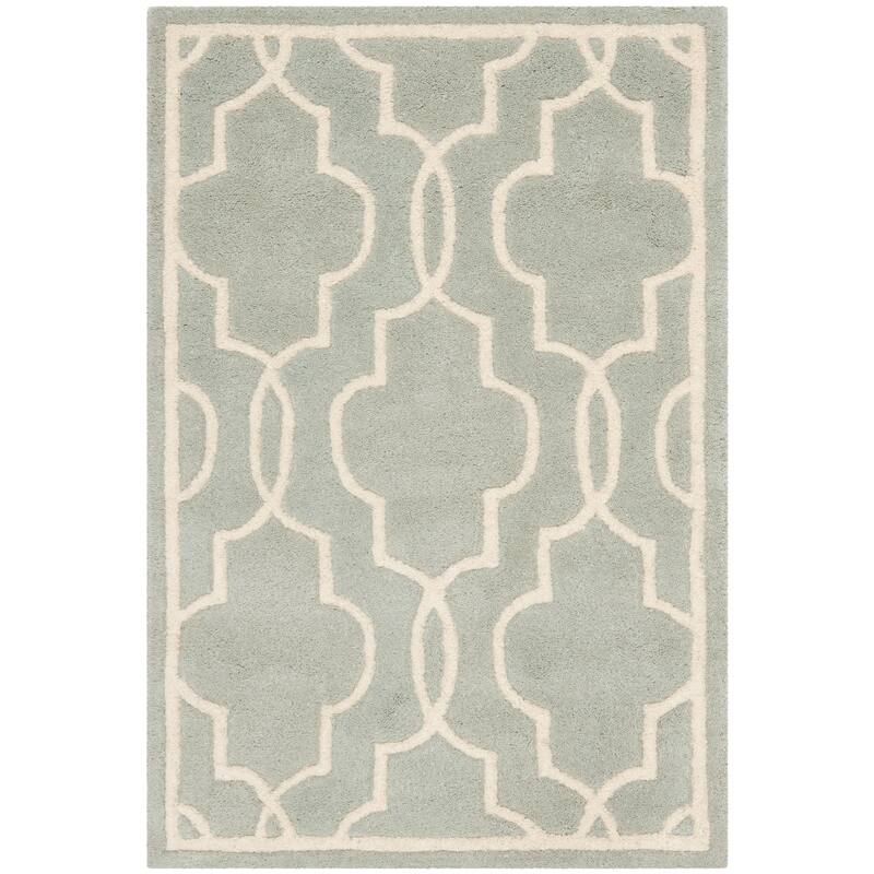 SAFAVIEH Handmade Chatham Nazzarena Modern Moroccan Wool Rug - 2'3" x 5' - Grey/Ivory